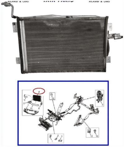PER TATA ARIA - (tutte le versioni) : RADIATORE CONDENSATORE ARIA CONDIZIONATA - COD-VSF0056-REV